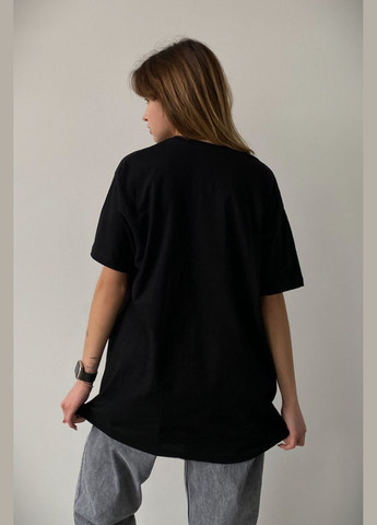 Черная демисезон оверсайз футболка great 24 black с длинным рукавом Without