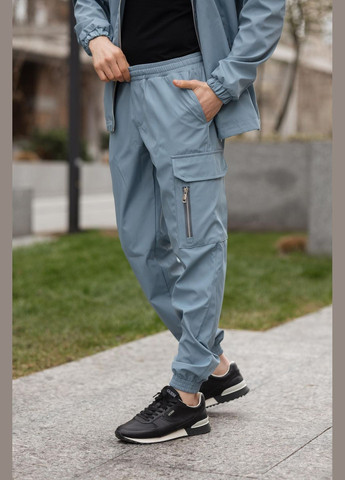 Голубой демисезонный мужской костюм брючный No Brand