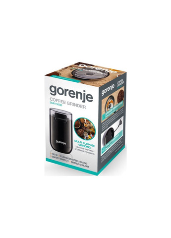 Кавомолка роторна 150Вт, об'єм зерен-45г, пластик/метал, Gorenje (341089479)