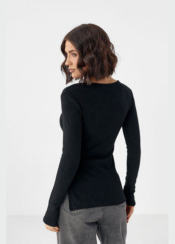 Трикотажная кофточка на пуговицах - черный Lurex (330988602)