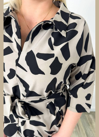 Кофейное повседневный платье Soho с абстрактным узором