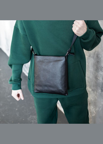 Сумка мужская через плечо, барсетка из натуральной кожи вместительная, черная No Brand (354721955)