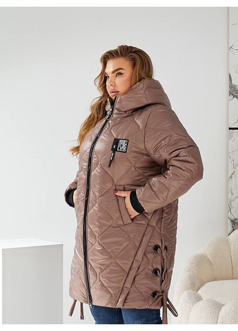 Кофейная демисезонная куртка-пальто женская Style Point