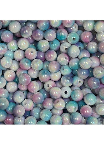 Бусины- Акриловые- перламутровые 8 мм, цвет-фиолетовый-белый-голубой микс, ≈20 грамм упаковка -78-80 шт No Brand (315049704)