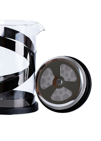 Френч-прес чайник скляний Haus Roland 800 мл з фільтром, чорний TS Kitchen HP33540B No Brand (360977779)