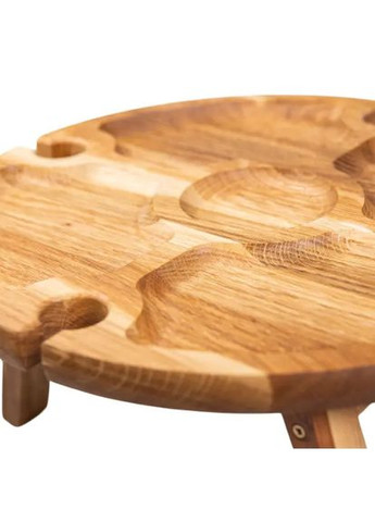 Винний круглий столик з дерева 35х35х18 см на ніжках BWR35018S LUGI (370800963)