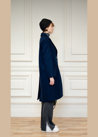 Синее зимнее Голубое пальто прямого покроя Тревы Dolcedonna