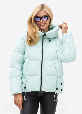 Блакитна зимня куртка з капюшоном модель Viva 315