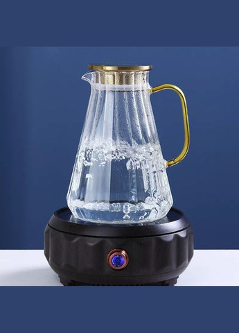 Стеклянный алмазный чайник 1,8л для плиты с золотистой крышкой Line Hell (303213216)