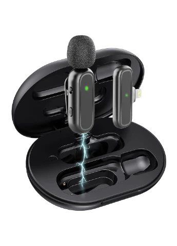 Бездротовий петличний мікрофон з зарядним кейсом P33 Lightning, петличка для iPhone / iPad, до 20м Savetek (375460372)