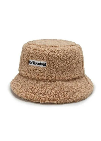 Женская зимняя меховая панама 54–58 см бежевого цвета с принтом, стильная утеплённая шапка No Brand (364191276)