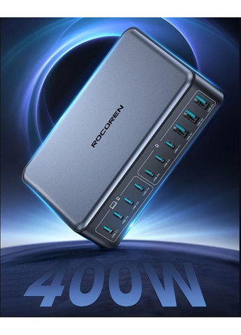 Зарядное устройство 400W GaN 0262 3U+7C black Rocoren (361056041)