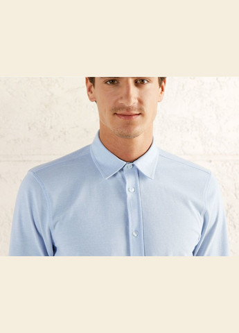 Рубашка поло з бавовняного піке для чоловіка 318800 блакитний Livergy (266895964)