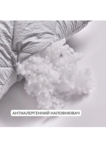 Подушка для сна NORDIC COMFORT+ 70×70 см антиаллергенная стеганый чехол на молнии серая (8-34695*002) IDEIA (391253504)