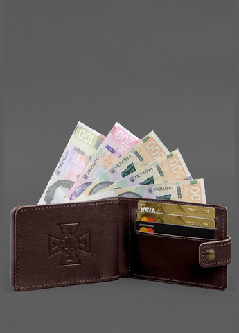 Кожаная обложка-портмоне на удостоверение ГСЧП бордовая (A-028671) BlankNote (328961418)