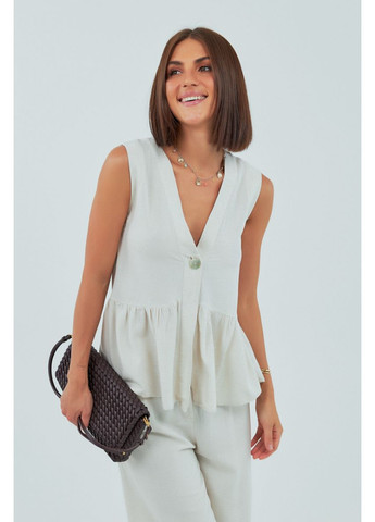 Классический костюм с жилеткой с оборками и брюками Lurex Костюм-двойка (370377245)