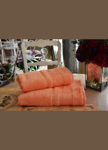 Катруся полотенце махровое ранок 50х90 цветочный персиковый производство - Украина