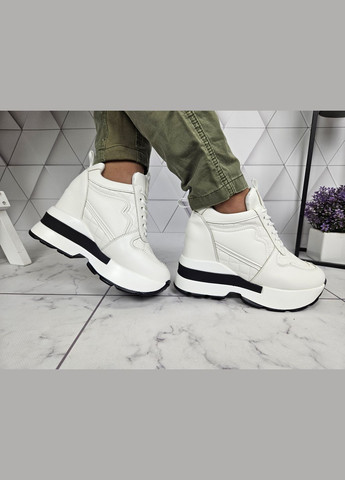 Снікерси демісезон на танкетці з платформою білі No Brand білі (322650773)