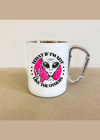 Кружка металева з карабіном "What If I'm Not like the others" 300 мл Біла No Brand (324263437)