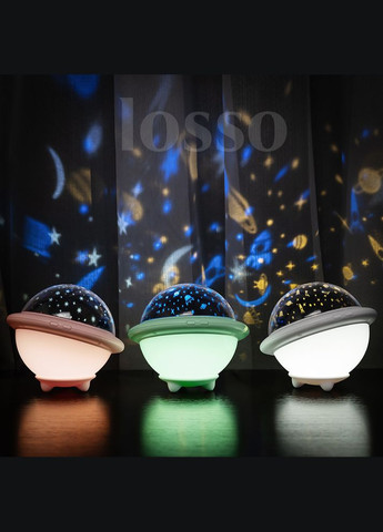 Проектор зоряного неба дитячий LED нічник проектор НЛО білого кольору Losso (327041774)