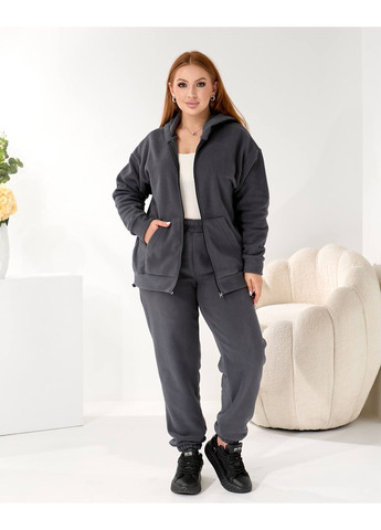 Жiночий теплий костюм на змiйцi графiтового кольору 35867 No Brand (367738665)