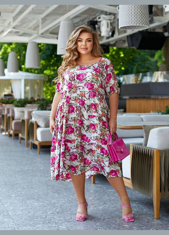 Рожева повсякденний сукня літня вільна popluzhnaya
