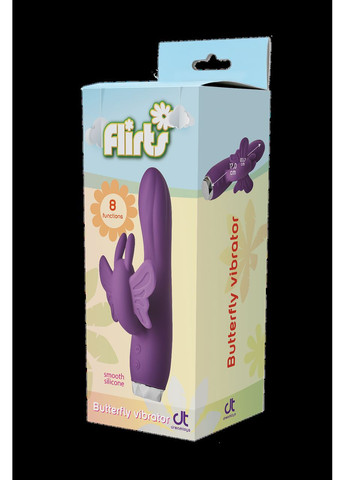 Вібратор-кролик у вигляді Метелики Dream Toys Flirts Butterfly, фіолетовий, 17 х 3 см No Brand (303892782)
