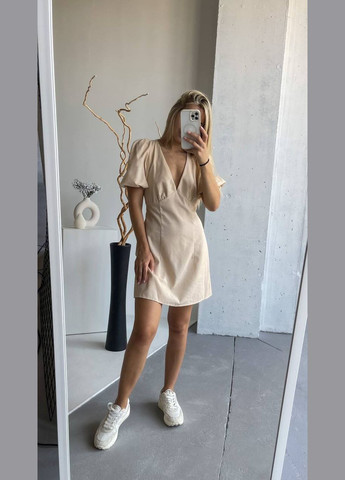 Бежева повсякденний сукня DK/DL Мода без кордонів однотонна
