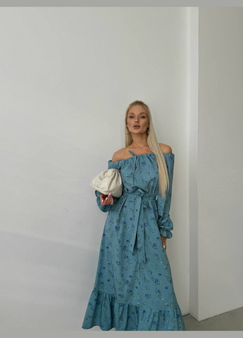 Бірюзова святковий, вечірня, відвертий, повсякденний, ділова, коктейльна сукня жіноча з відкритими плечима No Brand