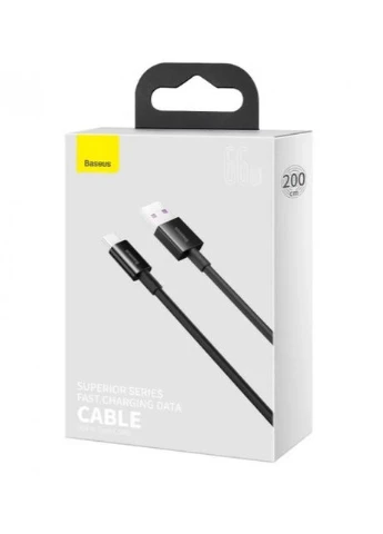Кабель Superior Series Fast Charging Data Cable USB to Type-C 66W 2m Чорний Baseus (388767488)