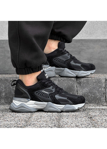 Чорні Осінні кросівки чоловічі чорні з сіткою Yike