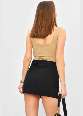 Спідниця-шорти жіноча однотонна чорного кольору Let's Shop (331109595)