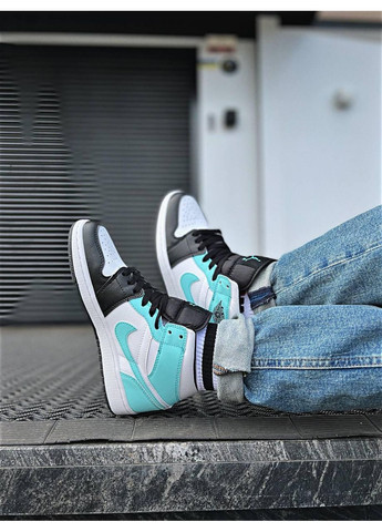 КРОСІВКИ ЖІНОЧІ NIKE AIR JORDAN 1 RETRO MID ISLAND GREEN НАЙК АІР ДЖОРДАН No Brand сірі демісезони (367176219)