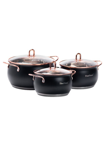 Набор кастрюль из нержавеющей стали 6,1/2,6/3,6 л, Haus Roland (328440600)