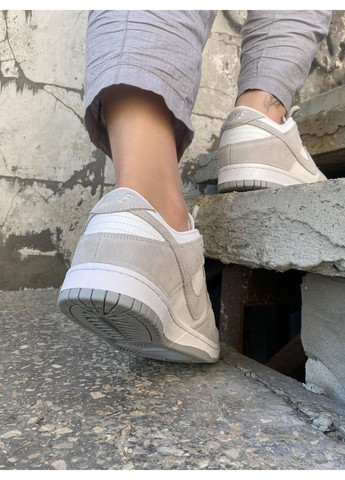 Серые демисезонные кроссовки мужские nike dunk low white grey найк сб данк No Brand