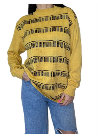 Жовтий демісезонний подовжений светр Fashion Club