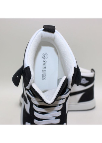 Високі кросівки на шнурівці No Brand чорно-білі (366092136)