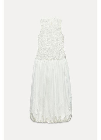 Білий поплінова сукня-балон Zara