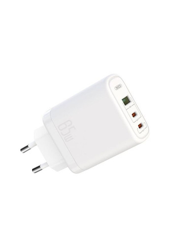 Мережевий зарядний пристрій CE04 адаптер Super Si 2xType-C_65W / QC_45W white (PD3.0, QC4+, QC3.0, FCP, MTK та ін.) XO (333827854)
