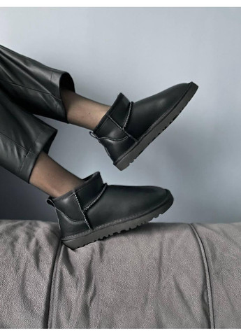 Угги Женские UGG Ultra Mini Black (Шкіра) (366320987)