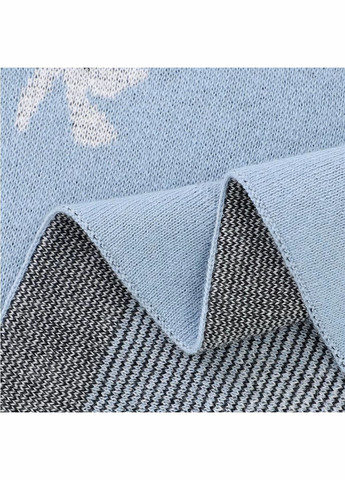 Плед Детский Хлопок 80х100 см Вязаный Голубой Лама Lovely Svi Плед в'язаний (323159130)