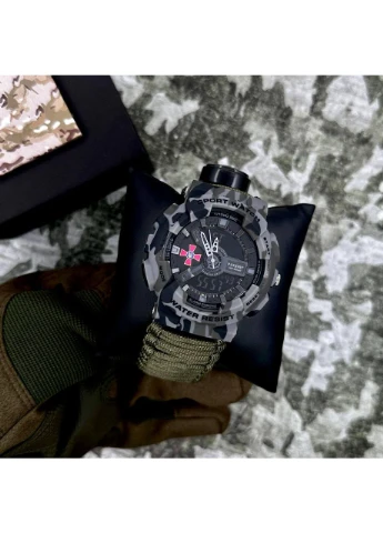 005CMGYSU ЗСУ Серый камуфляж Паракордовый ремешок Army Green + Коробка No Brand (387401162)