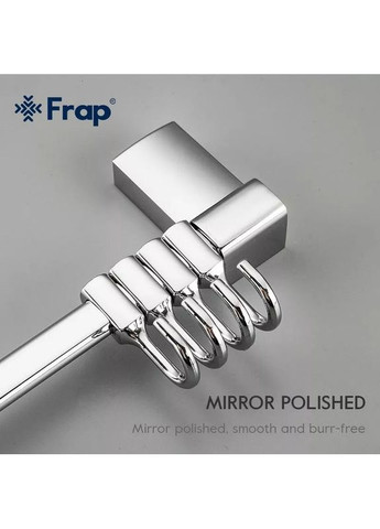 Вешалка F1815-4 на 4 подвижных крючка 284 мм с 2-мя накладками, белый/хром Frap (371881805)