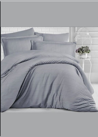 Комплекты постельного белья евро 200x220 см хлопковая сатин страйп в полоску однотонная Бежевый No Brand (327890393)