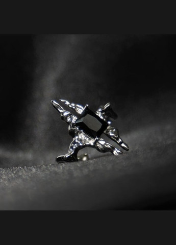 Колечко Пространство загадочное готическое с черным камнем причудливое необычное кольцо в стиле гранж панк харадзюку элегантное No Brand (311222942)