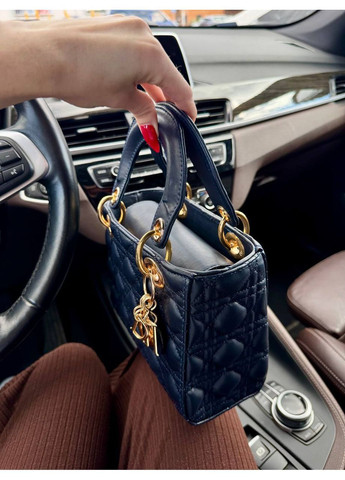 Сумка жіноча Christian Dior Lady mini темно синя Шопер Крістіан Діор Леді No Brand (362495148)