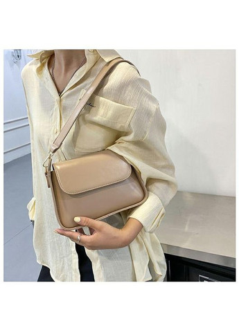 Красива та містка базова сумка багет бежевого кольору No Brand (362588127)