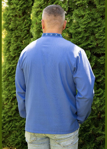 Синяя мужская вышиванка горганы синяя V&V (330226030)