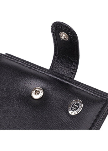 Компактный мужской бумажник вертикального формата из натуральной кожи 23095 Черный st leather (330642765)