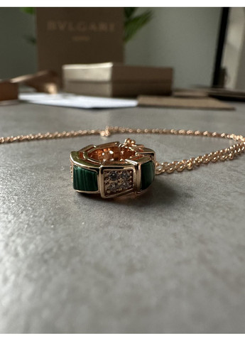 Bvlgari Serpenti Viper Necklace 18K Rose Gold с Malachite/Diamonds No Brand (362044574)
